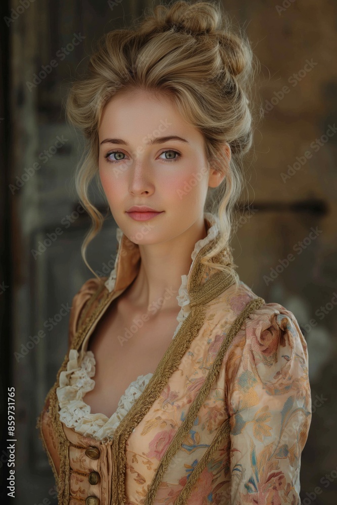 old time historical era, gorgeous pretty woman wearing 18th century attire old time historical era, gorgeous pretty woman wearing 18th century attire