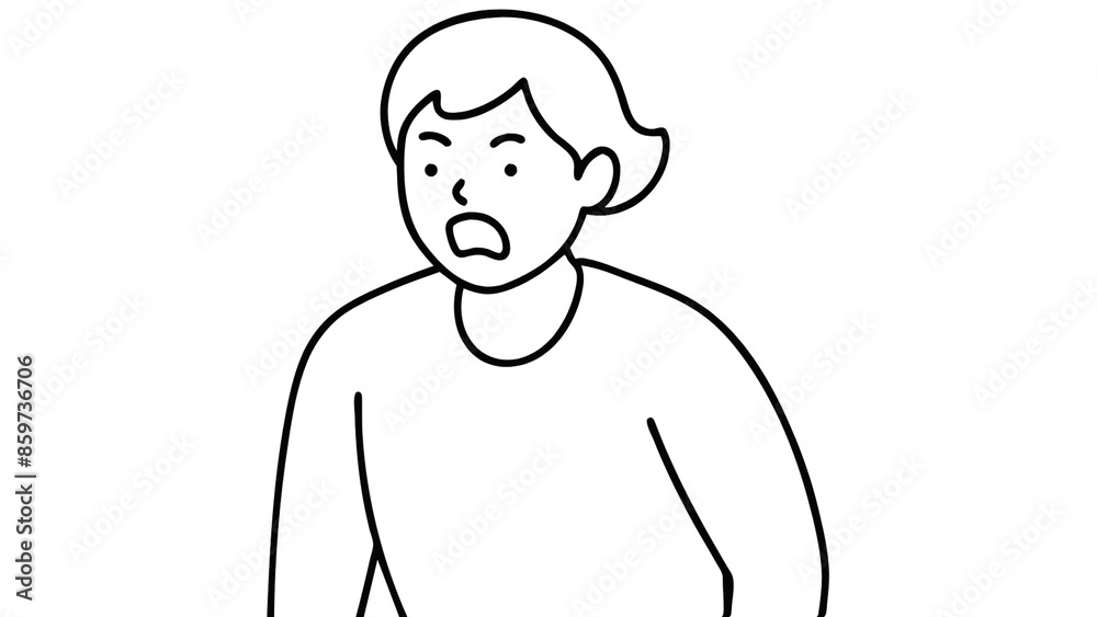 Disgusted Person Line Art Illustration Disgusted Person Line Art Illustration