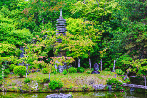 京都、嵯峨野清凉寺の庭園 photo