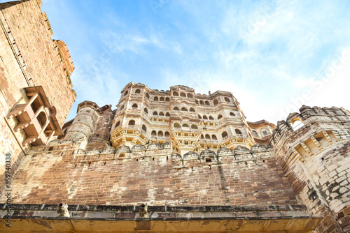 Internal views of Mehrangarh Fort at the top of Jodhpur, the blue city