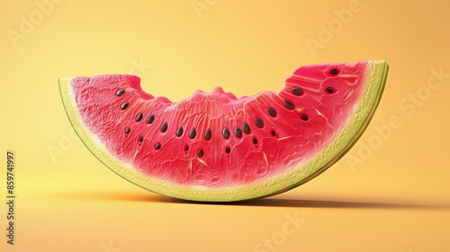 Watermelon day slices background hot summer promo mock-up pink yellow fresh copy space isolated photo