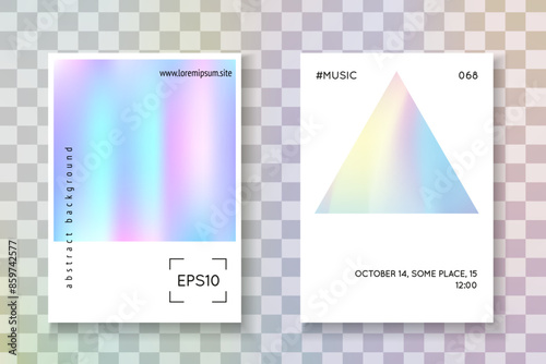 Color Background. Blue Hologram Cover. Chrome Banner. Minimal Fluid. Geometric Pattern. Isolated Metal Illustration. Fashion Effect. Pink Color Background