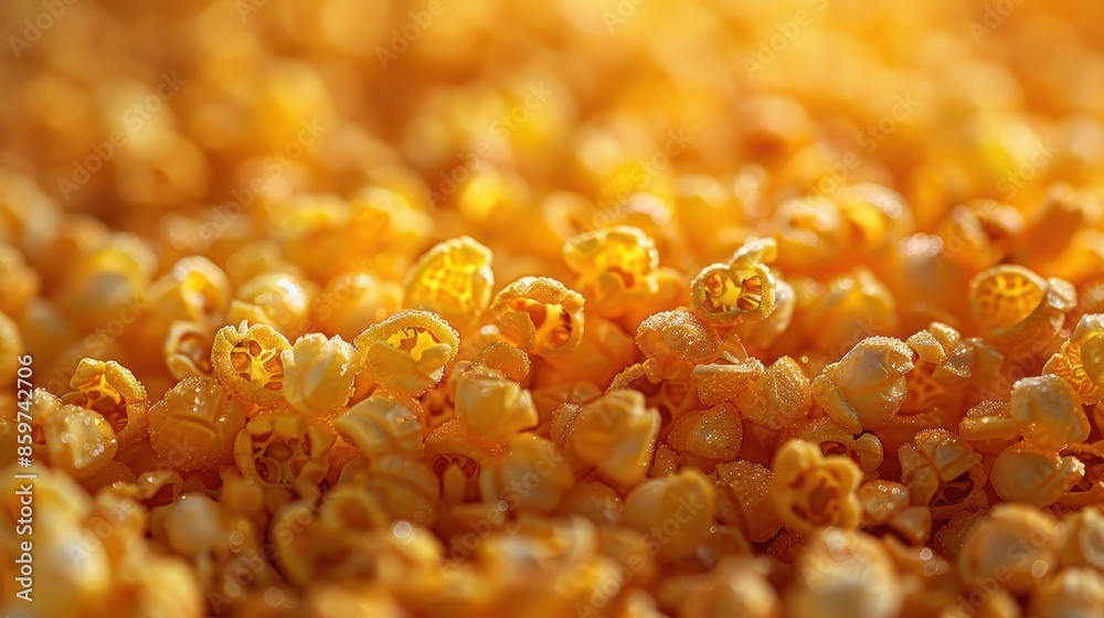 Golden popcorn in sharp focus with a warm, glowing background. The image captures the essence of comfort food, making it perfect for movie nights or festive occasions. Golden popcorn in sharp focus with a warm, glowing background. The image captures the essence of comfort food, making it perfect for movie nights or festive occasions.
