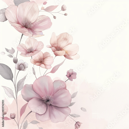 Abstract floral background in soft tones with copy space.