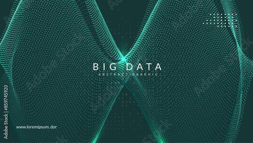 Digital Background. Deep learning: intelligence of the future. Design of a network with a cyber backdrop. Visualization of particles with financial value. Abstract Background.