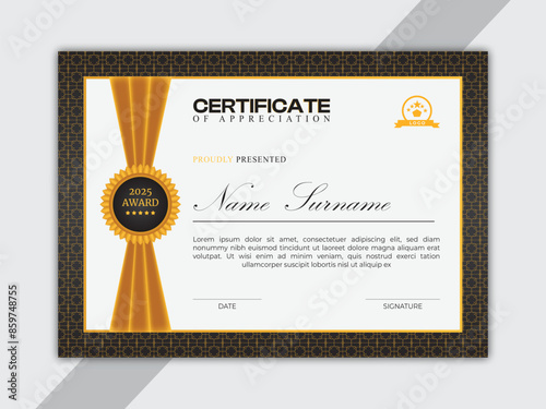 gold and black luxurious color certificate design template.