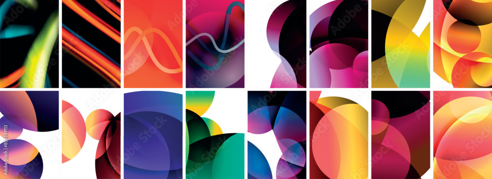 Collection of abstract background with waves, colorful shapes and 3d shadow effect. Vector Illustration For Wallpaper, Banner, Background, Card, Book Illustration, landing page Collection of abstract background with waves, colorful shapes and 3d shadow effect. Vector Illustration For Wallpaper, Banner, Background, Card, Book Illustration, landing page