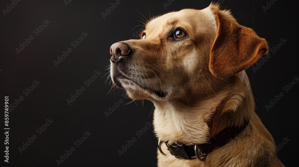 a dog closeup on black background a dog closeup on black background