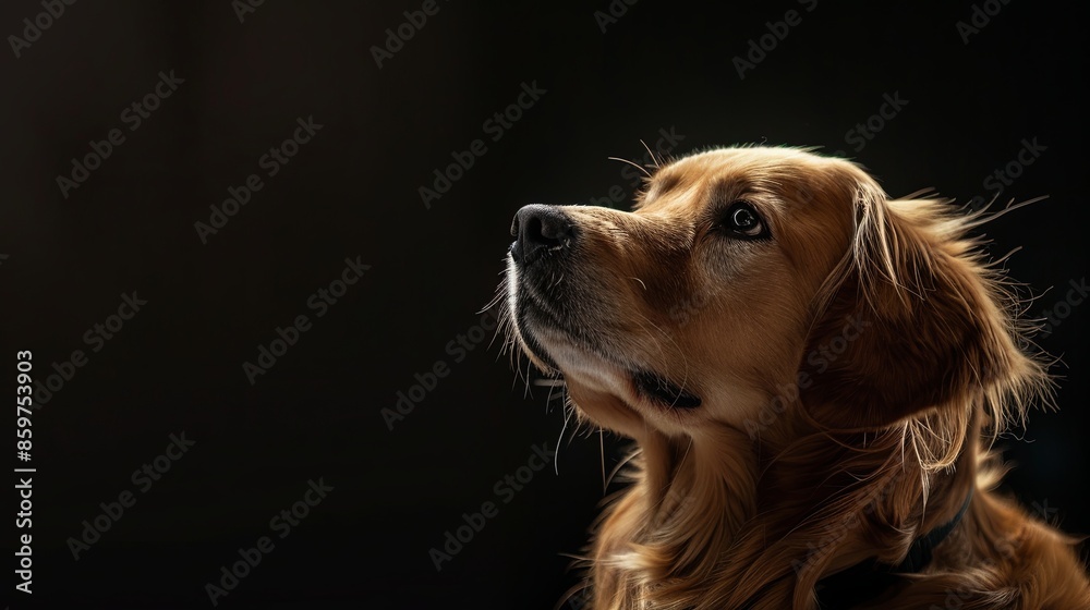 a dog closeup on black background a dog closeup on black background