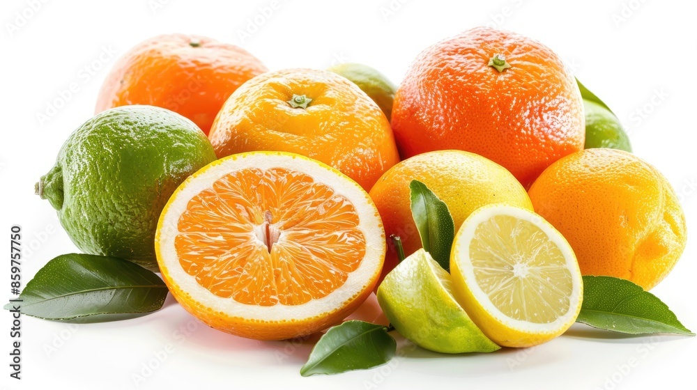 Fresh citrus fruit closeup on white background Fresh citrus fruit closeup on white background