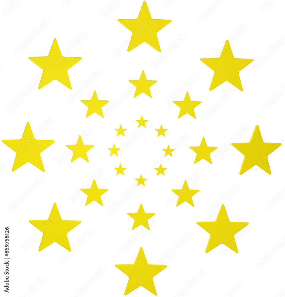 creative abstract yellow stars as of the flag of europe, simplified, isolated 3d-illustration creative abstract yellow stars as of the flag of europe, simplified, isolated 3d-illustration