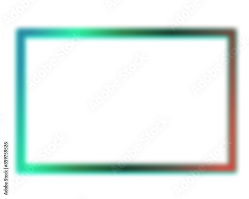 neon color frame. Rectangular lines with blurred gradient light effect. transparent background blurred texture. Web interface illustration of the internet site report contained in the photo. 