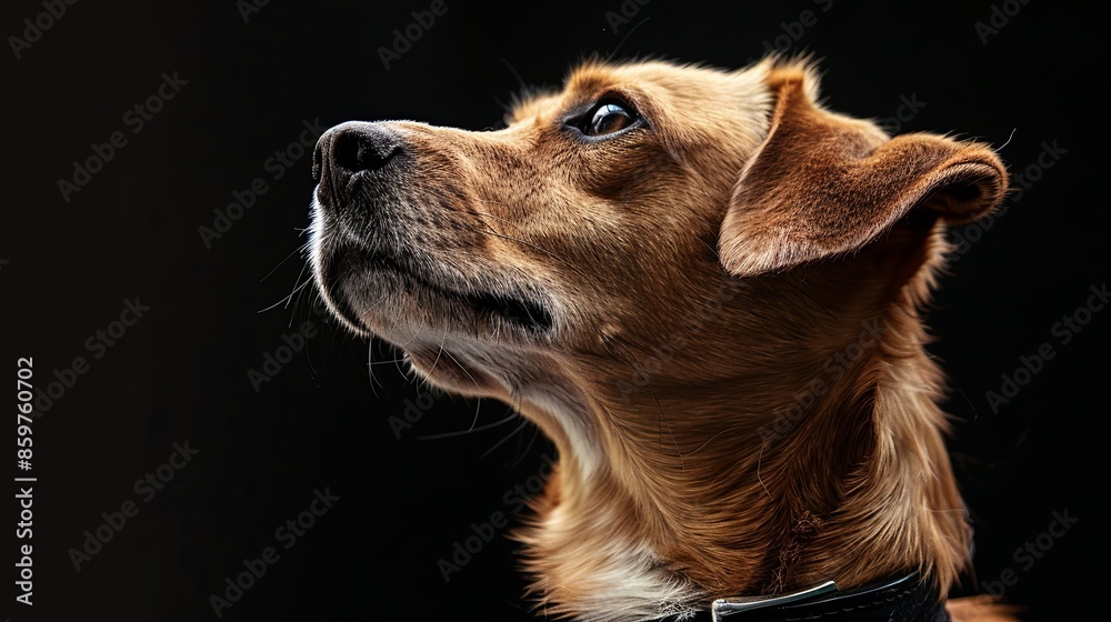 a dog closeup on black background a dog closeup on black background
