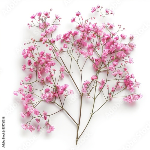 Pink Baby's breath Isolated on White Background. BeautifulBaby's breath Flower photo