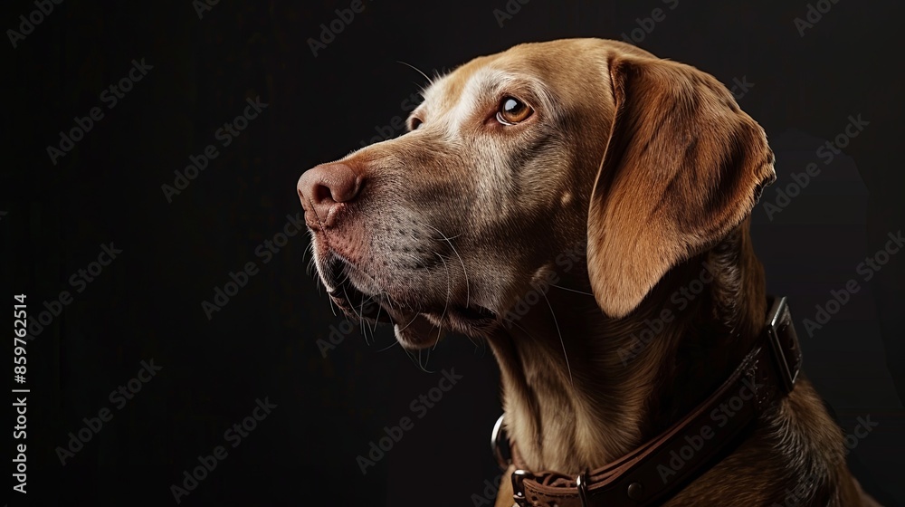 a dog closeup on black background a dog closeup on black background