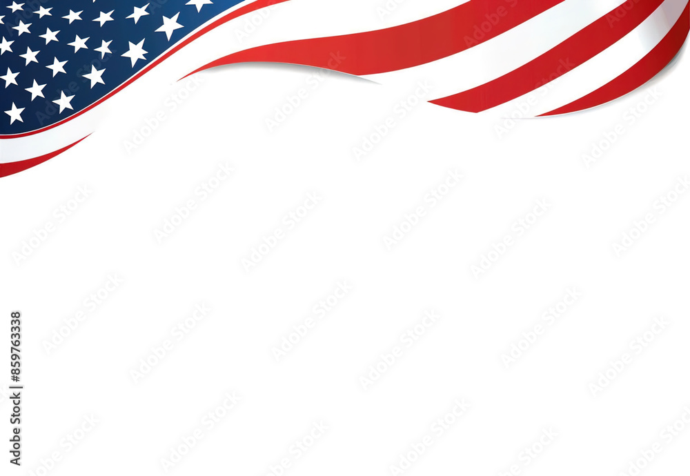 Fototapeta premium American flag background with white space for text, vector illustrtion 