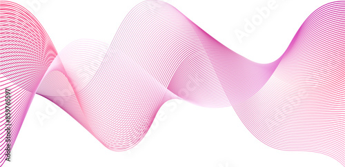 Pink line wave as breast cancer abstract background. Vector curve light magenta tech design. Silk fiber swirl curved in wind flow. Purple wavy soft effect design.
