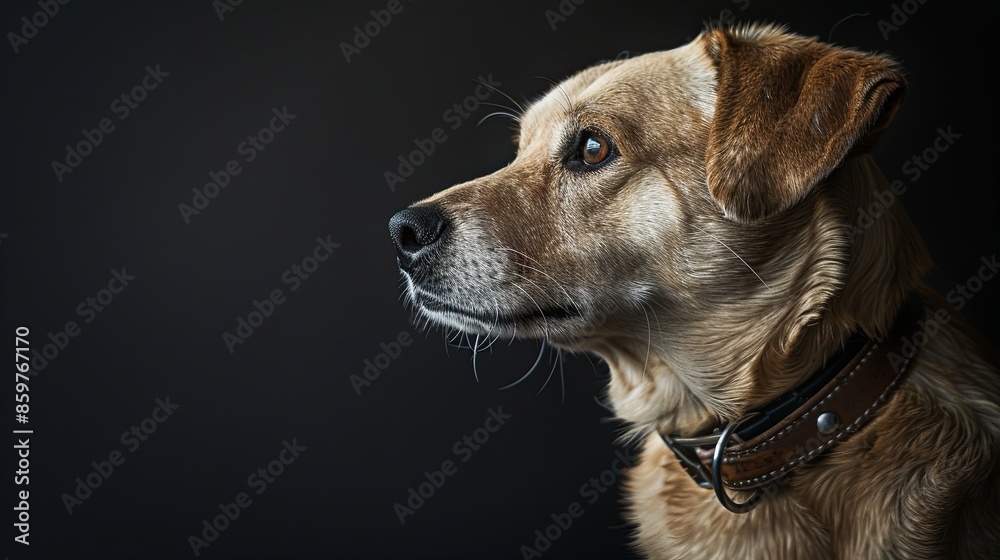 a dog with a dog collar a dog with a dog collar