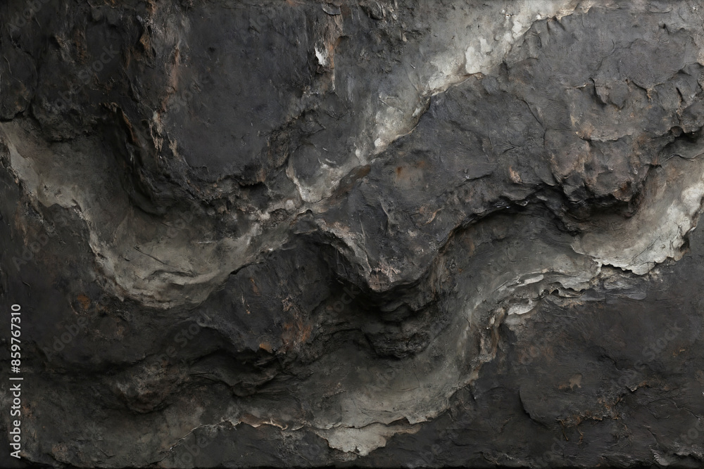 Rugged dark rocky texture with deep crevices and highlights Rugged dark rocky texture with deep crevices and highlights