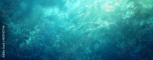 Design art background with a serene oceanic theme, shades of blue and green creating a calming underwater feel