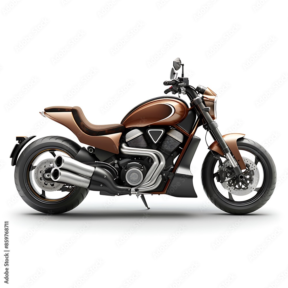 Brown motorcycle isolated on white background Brown motorcycle isolated on white background