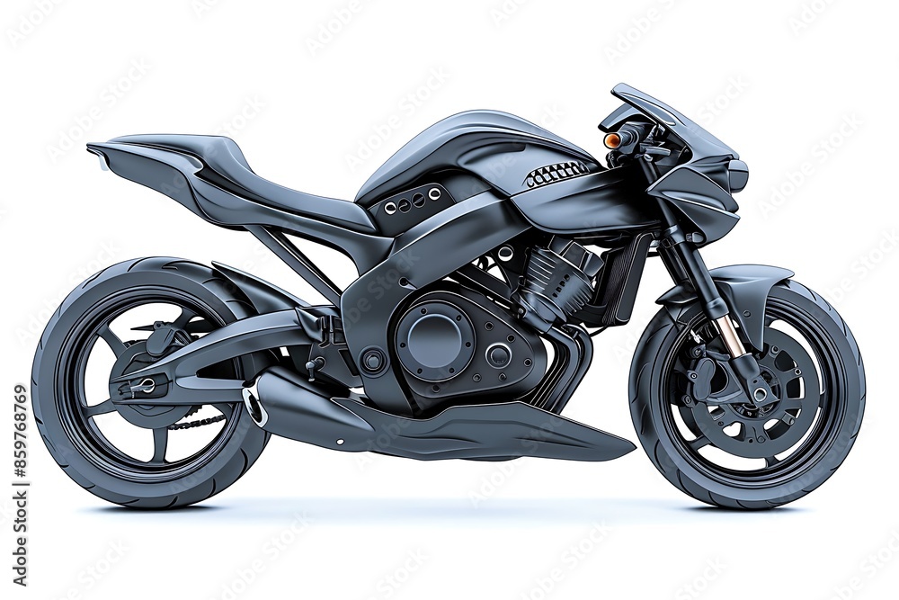 Gray motorcycle isolated on white background Gray motorcycle isolated on white background