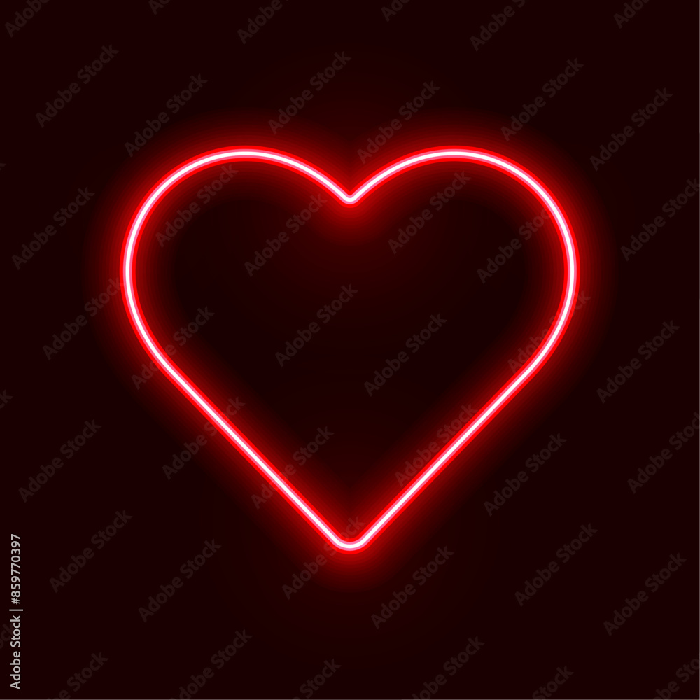 Vector Heart Icon Neon Style Vector Heart Icon Neon Style