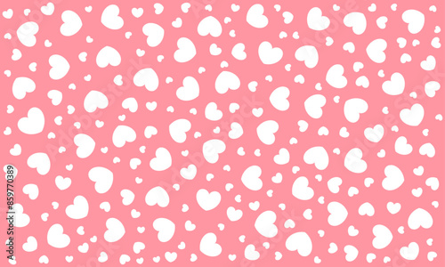 Wallpaper Mural Vector White Hearts On Pink Background Torontodigital.ca