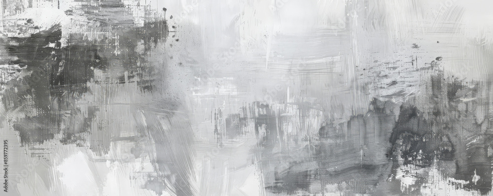 Muted Greys: Soft grey brush strokes on a white background, creating a sophisticated and elegant look.