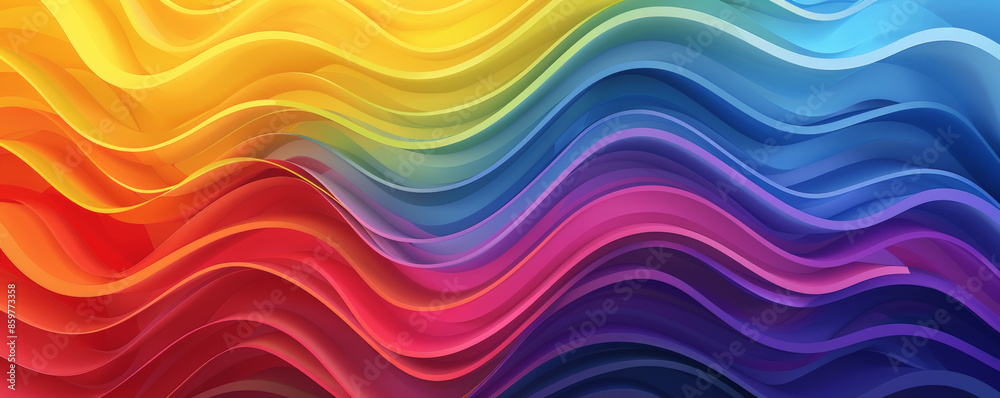 Pride LGBT background showcasing a rainbow-colored wave pattern, smooth and calming Pride LGBT background showcasing a rainbow-colored wave pattern, smooth and calming