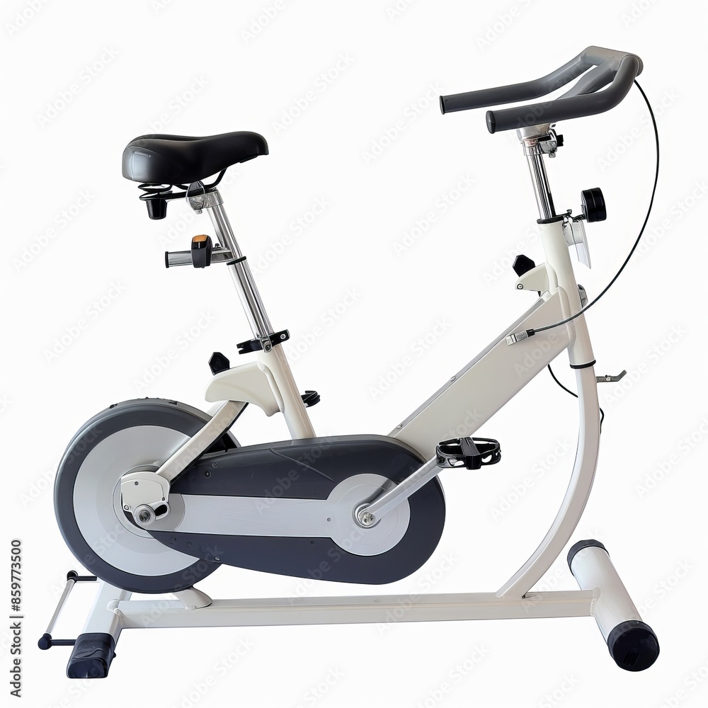 Bicycle exercise machine on white background Bicycle exercise machine on white background