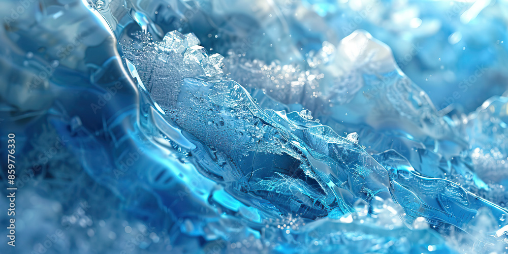 Arctic Ice: Close-Up Texture of Frozen Iceberg Surface, Displaying Crystalline Patterns and Icy Blue Hues Arctic Ice: Close-Up Texture of Frozen Iceberg Surface, Displaying Crystalline Patterns and Icy Blue Hues