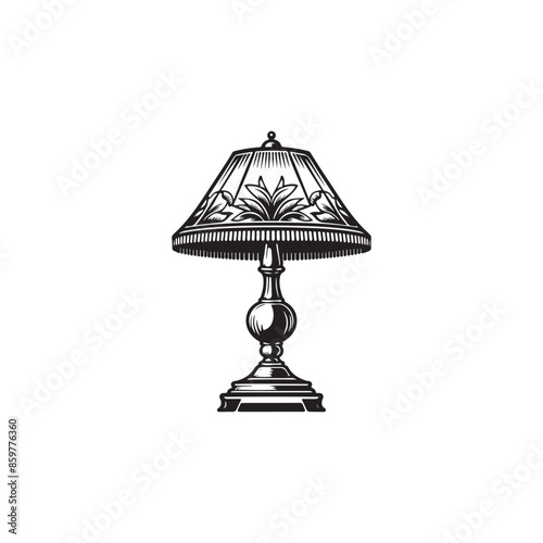 Table lamp silhouette design vector