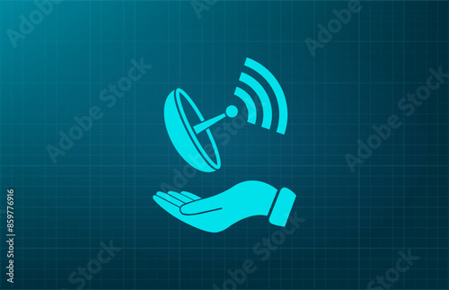 Vector illustration, blue background.