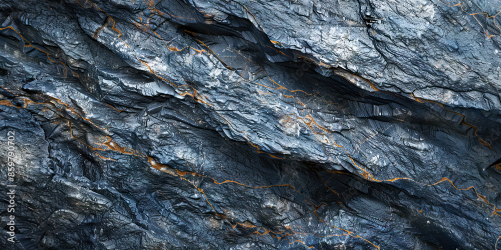 Mountain Stone: Close-Up Texture of Granite Rock, Exhibiting Veins and Mineral Deposits Mountain Stone: Close-Up Texture of Granite Rock, Exhibiting Veins and Mineral Deposits
