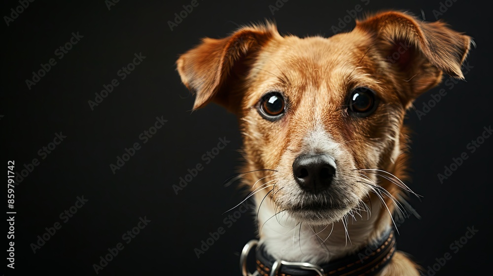 a dog with a dog collar a dog with a dog collar
