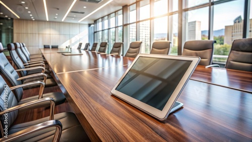 Tablets In The Boardroom. Modern Technology In The Workplace. photo