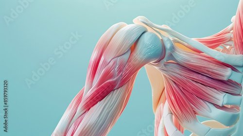 detailed 3d illustration of shoulder anatomy for medical education