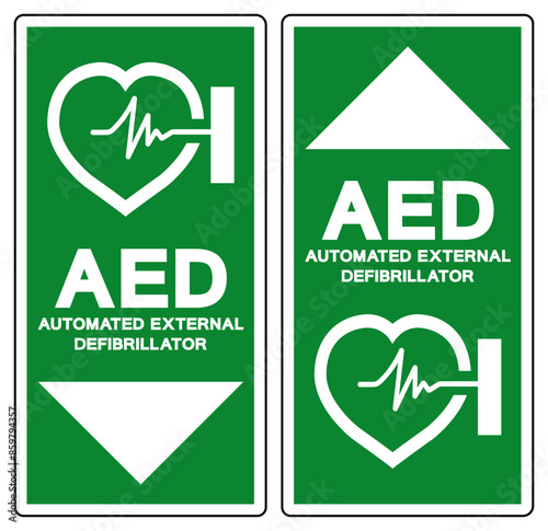 AED Automated External Defibrillator Symbol Sign, Vector Illustration, Isolate On White Background Label .EPS10