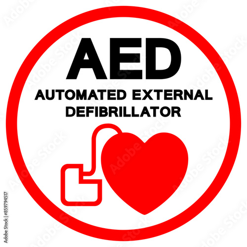 AED Automated External Defibrillator Symbol Sign, Vector Illustration, Isolate On White Background Label .EPS10