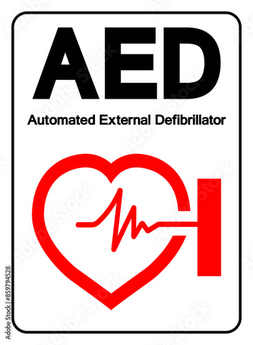 AED Automated External Defibrillator Symbol Sign, Vector Illustration, Isolate On White Background Label .EPS10
