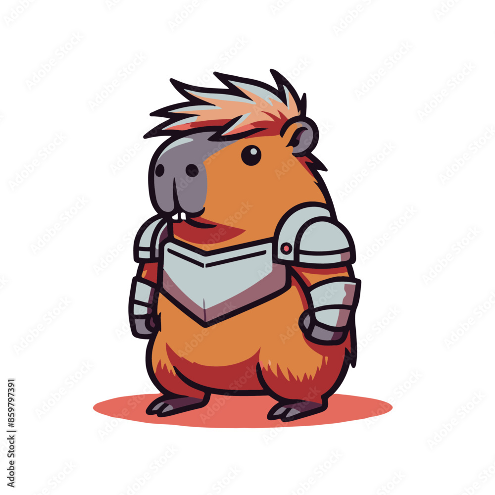 Obraz premium Cute Capybara Soldier no weapon