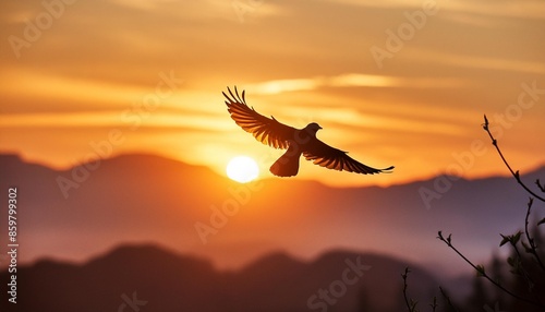 sunset bird flight flying silhouette divine inspirational soaring banner header image photo