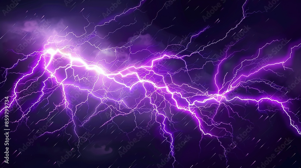 Lightning, purple lightning background, dark sky with lightnings ...