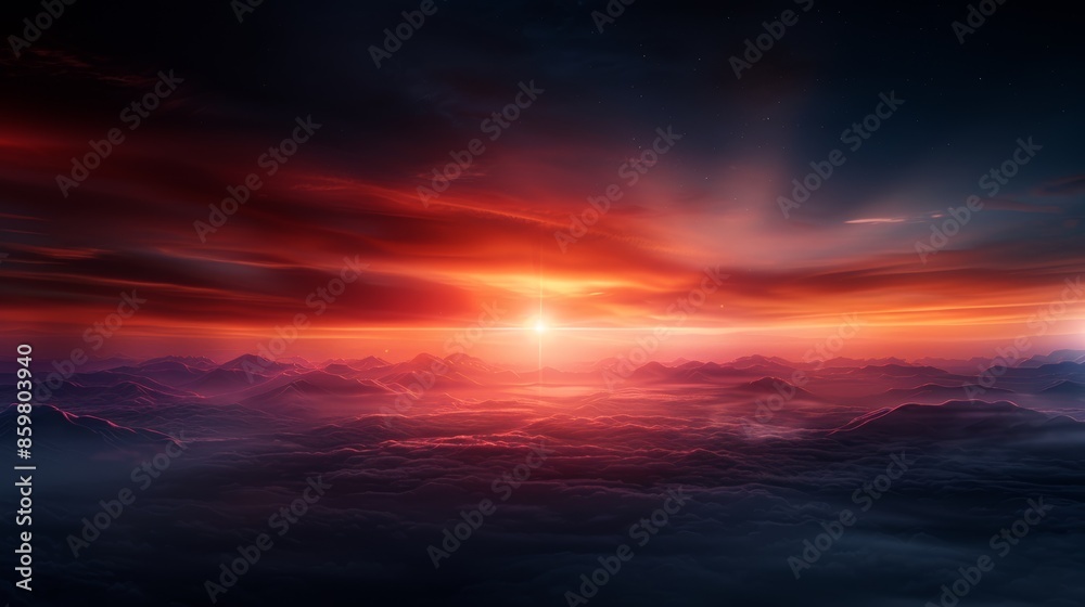 Stunning sunset over a cloudy sky, blending vibrant red and orange hues with deep blue and purple tones, creating a captivating and serene view. Stunning sunset over a cloudy sky, blending vibrant red and orange hues with deep blue and purple tones, creating a captivating and serene view.