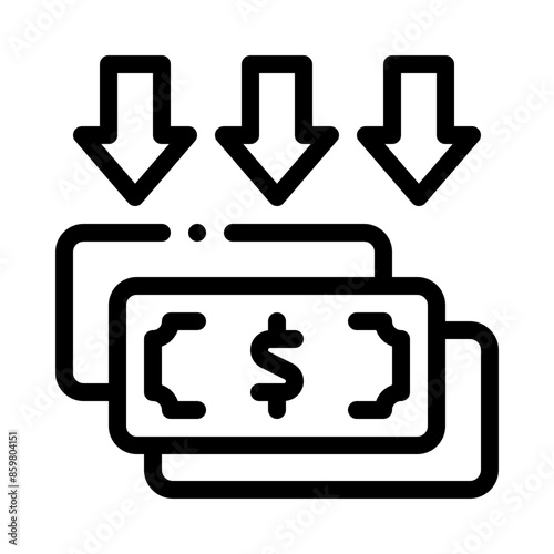 devaluation line icon