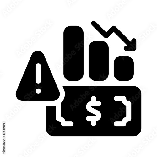 financial crisis glyph icon