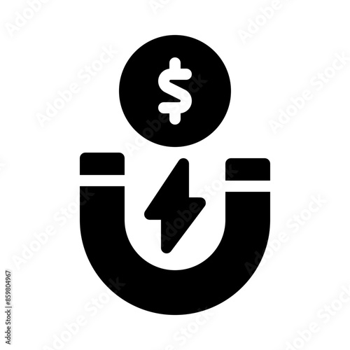money magnet glyph icon