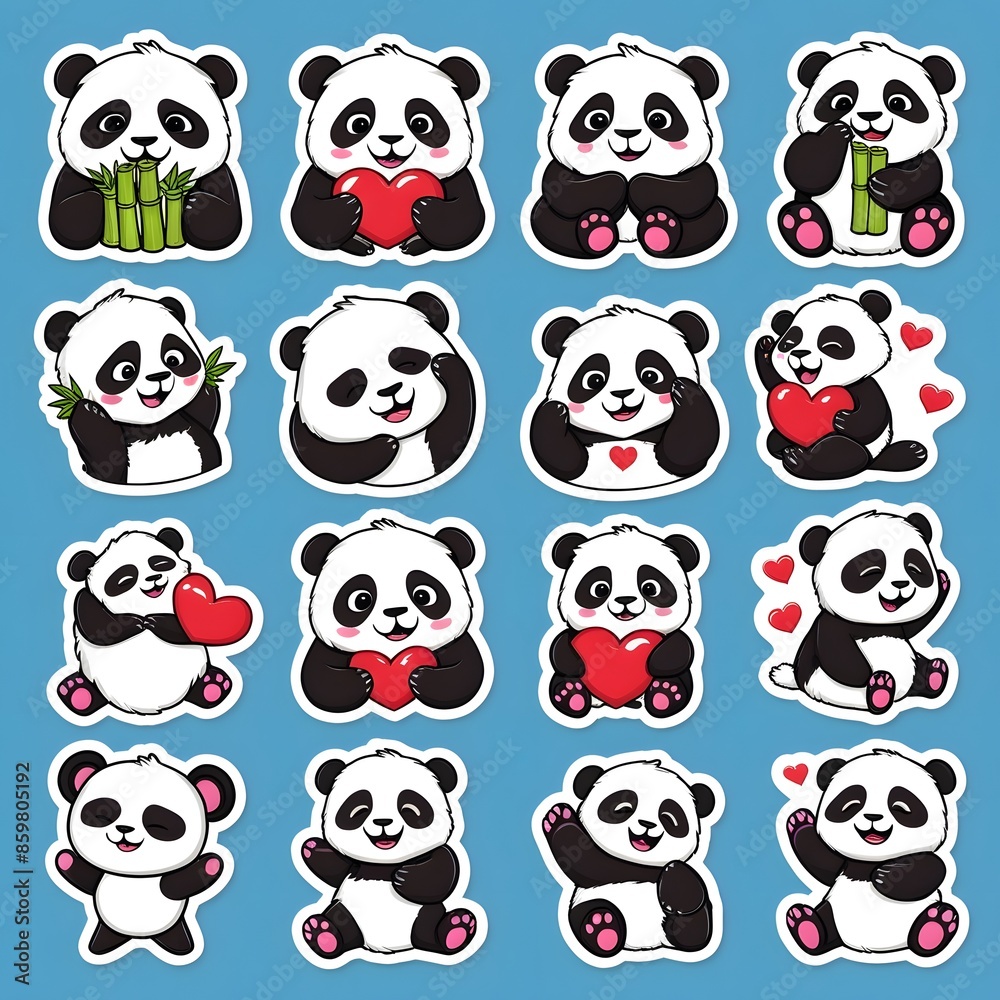 Playful Panda 3D Sticker with Adorable Expression