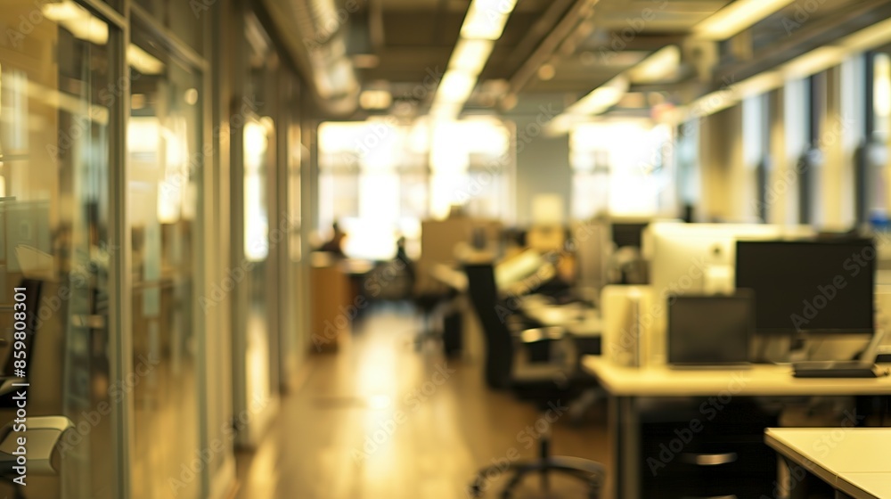 Blurred View of a Modern Office Space Blurred View of a Modern Office Space